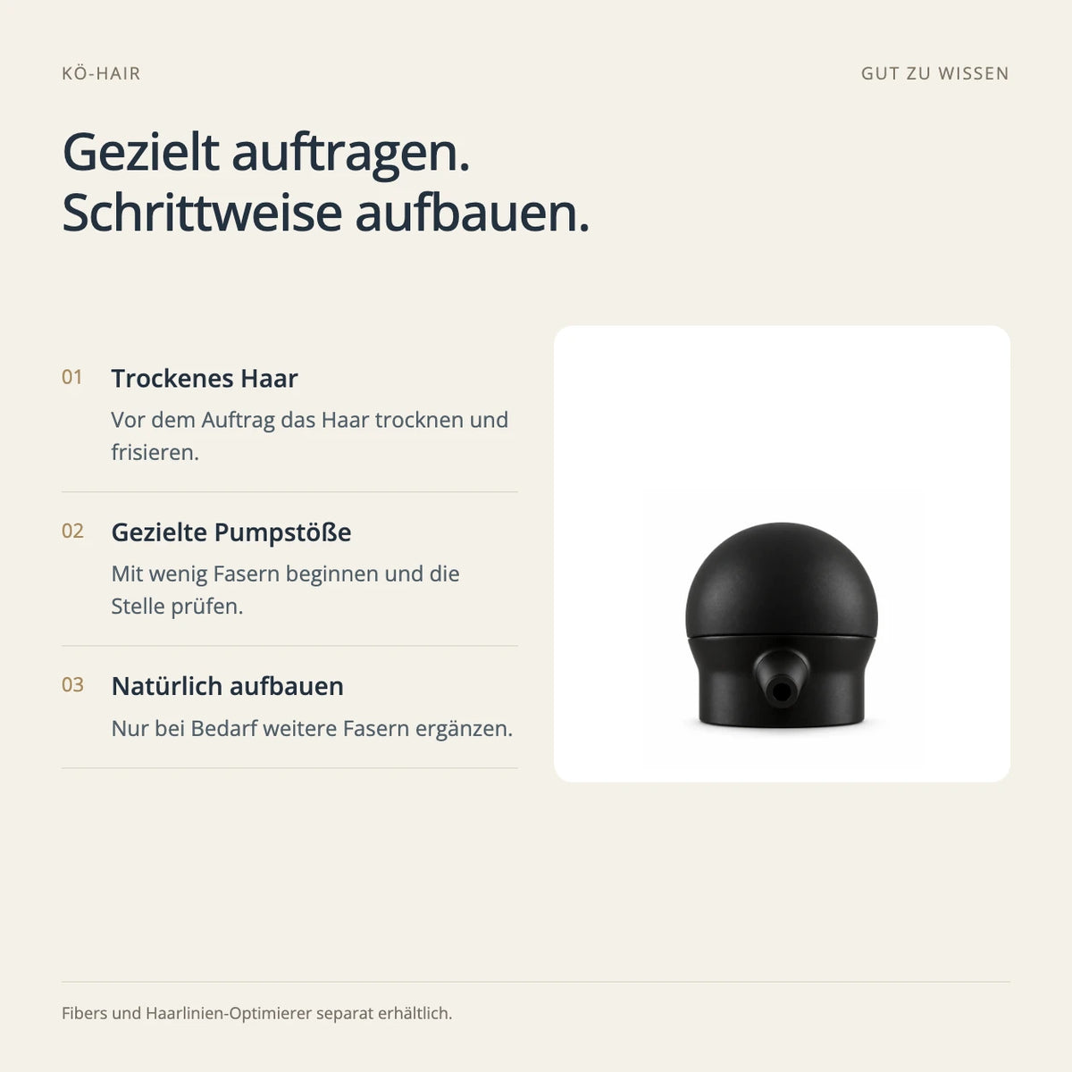 KÖ-HAIR Applikator für KÖ-HAIR Fibers – Tipps für die Routine