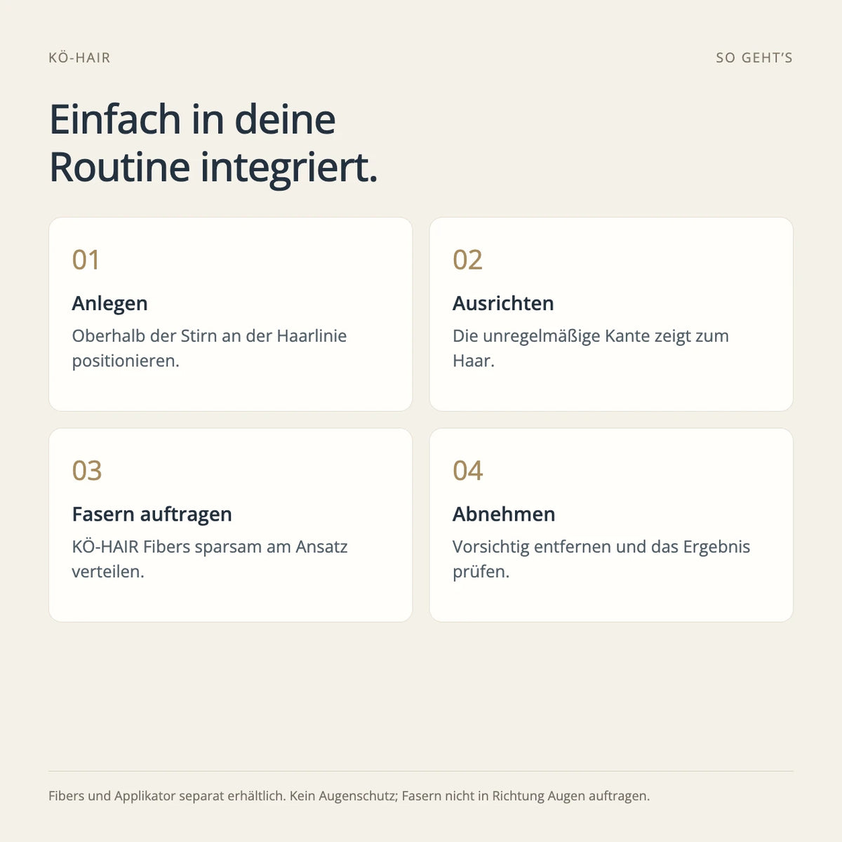 KÖ-HAIR Haarlinien Optimierer – Schritt-für-Schritt-Anleitung