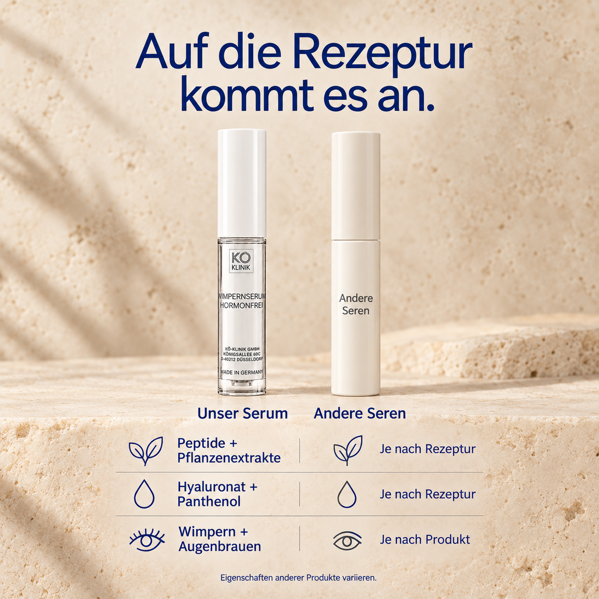 Wimpern- und Augenbrauenserum – vergleich