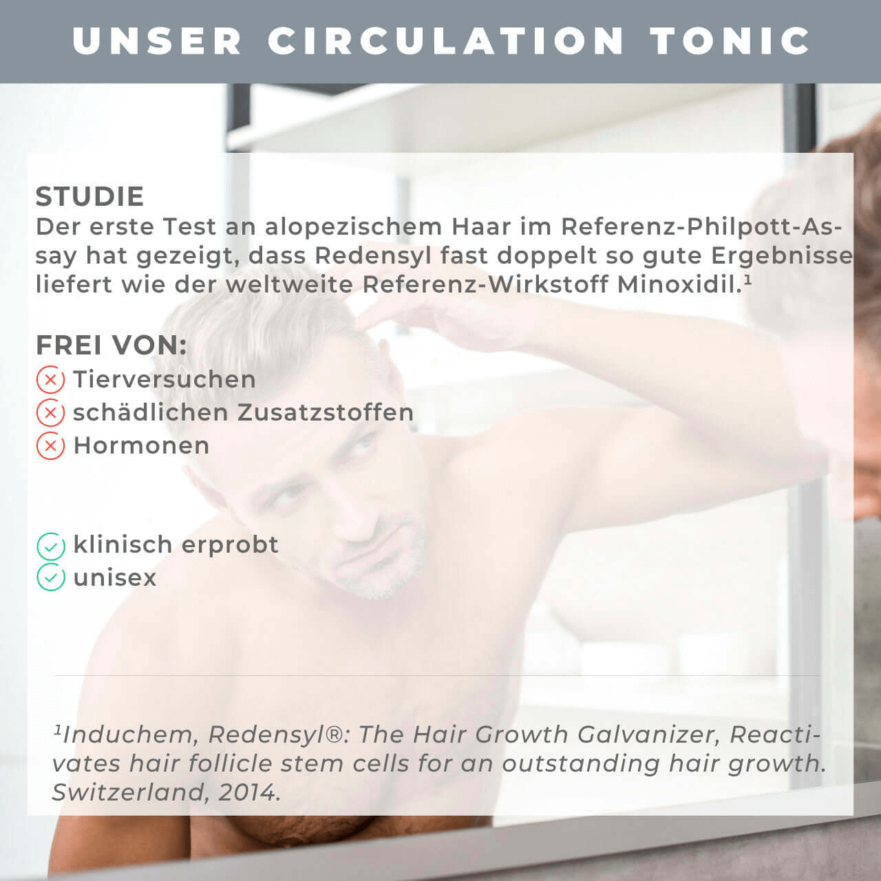KÖ-HAIR Circulation Tonic: Studienergebnisse, klinisch erprobt, unbedenklich für Männer und Frauen.