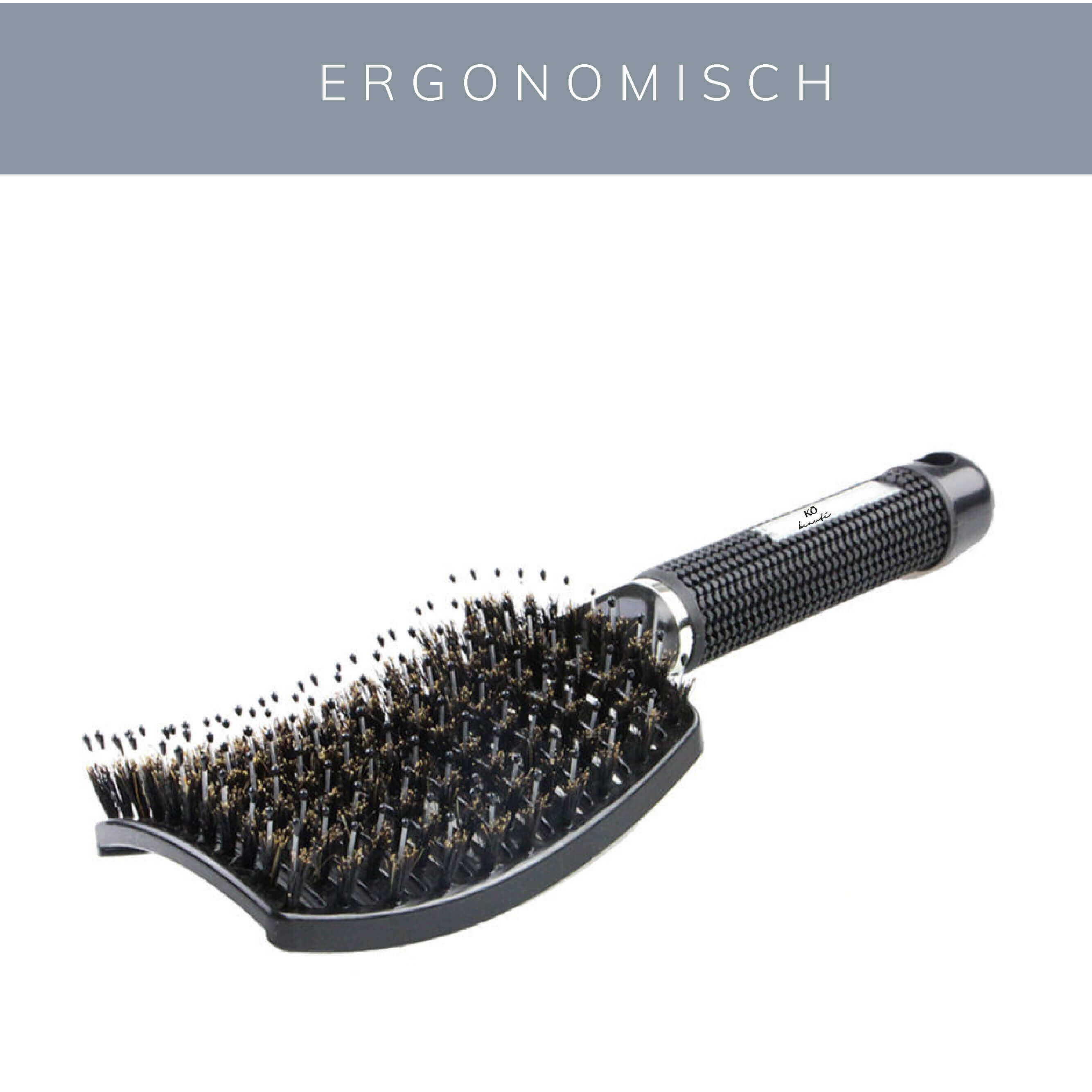 KÖ-HAIR Nature Brush with natural bristles and ergonomic handle for detangling hair.