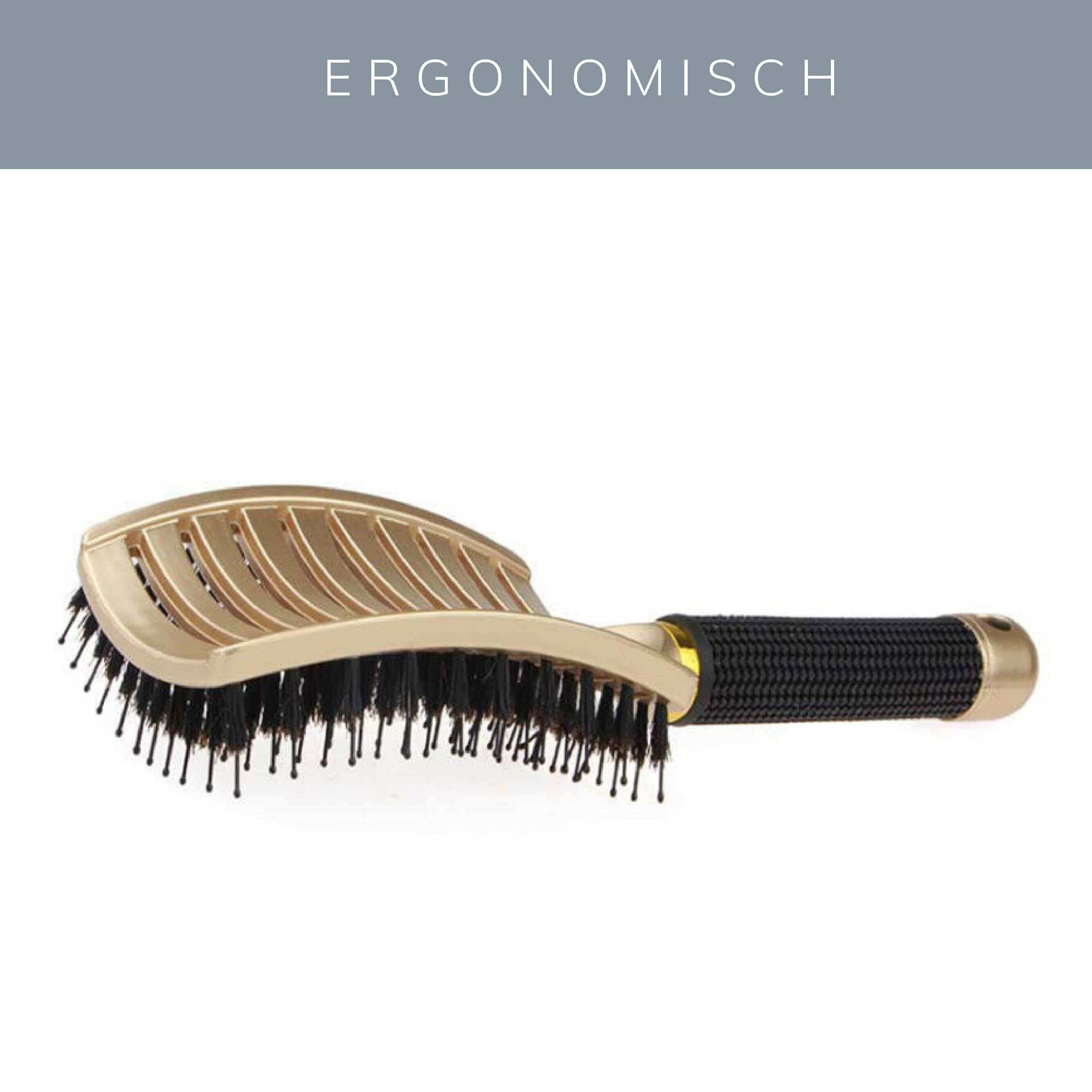 KÖ-HAIR Nature Brush detangler brush with ergonomic design and a mix of natural bristles and nylon tips.