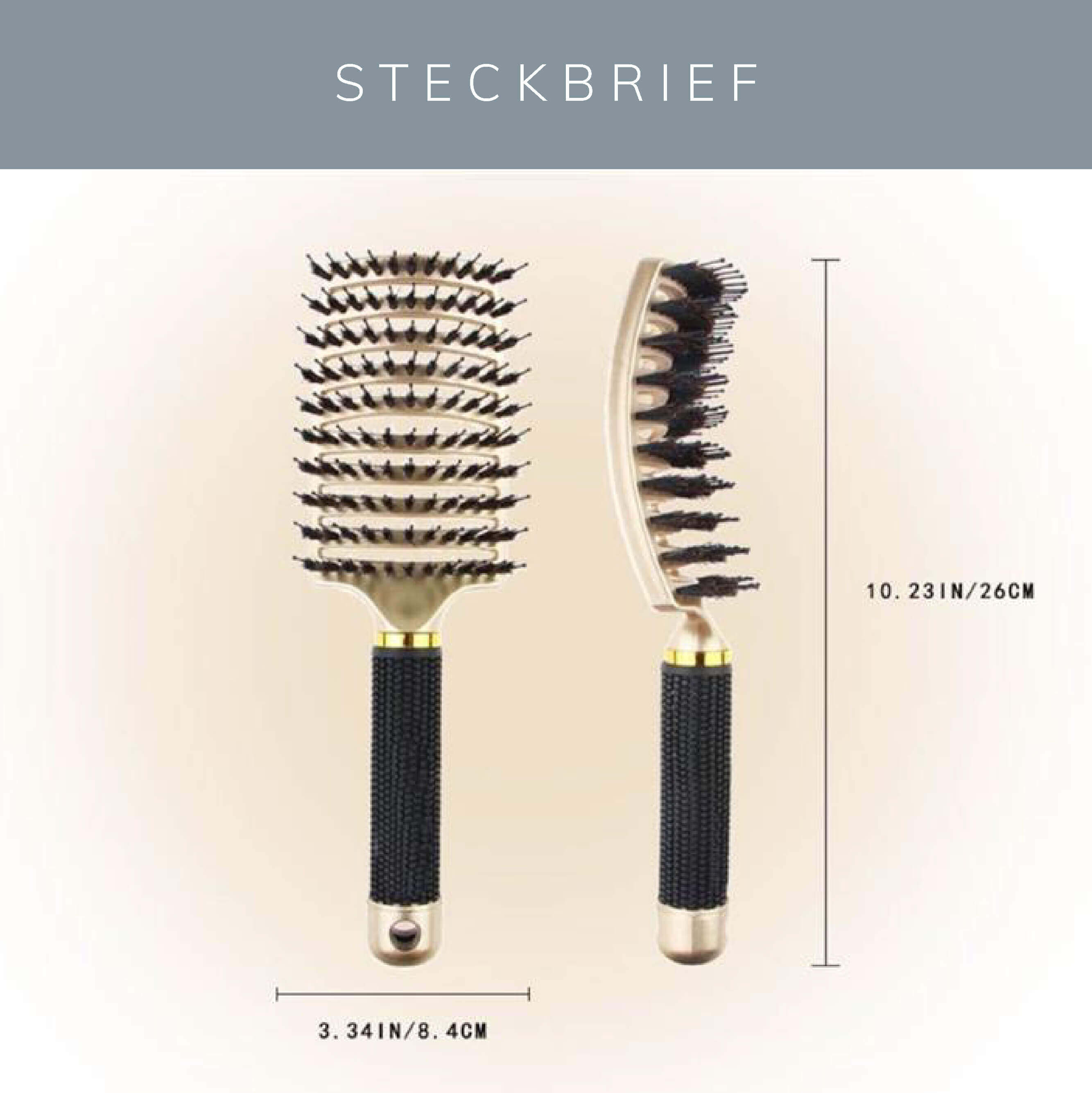 Nature Brush - Haarbürste mit Naturborsten und Nylonspitzen, Maße: 10.23in x 3.34in.