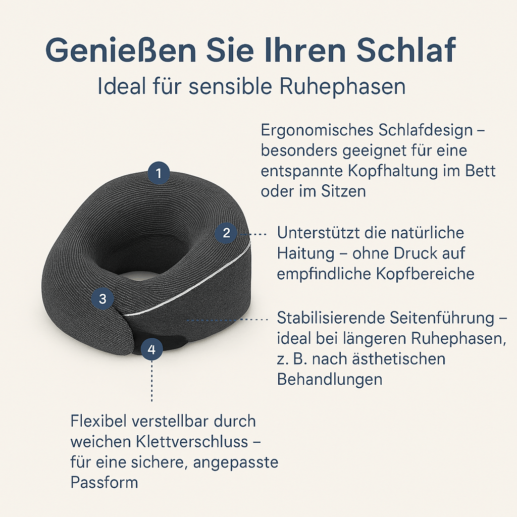 Cuscino per il collo per un sonno riposante dopo il trapianto di capelli – compatto, confortevole e ideale per i viaggi