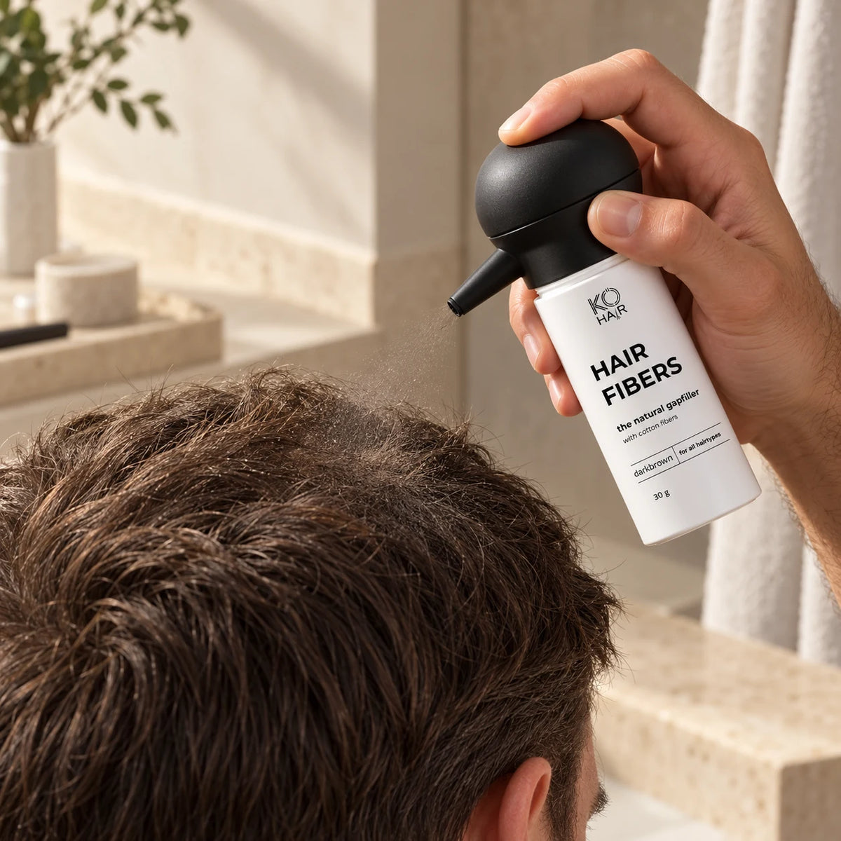 KÖ-HAIR Applikator für KÖ-HAIR Fibers – Anwendung