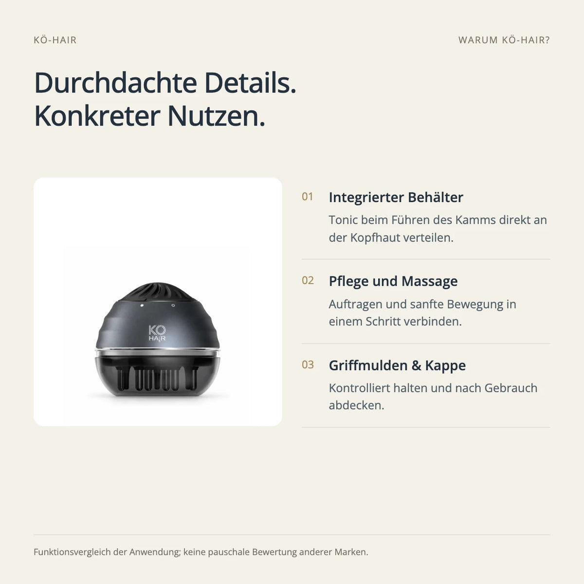Circulation Comb – Ausstattung und Nutzen
