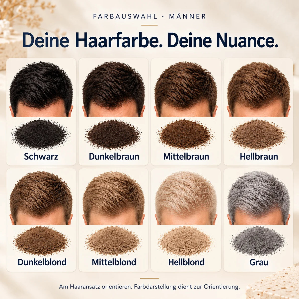 KÖ-HAIR Fibers 30 g – acht Farbnuancen für Männer