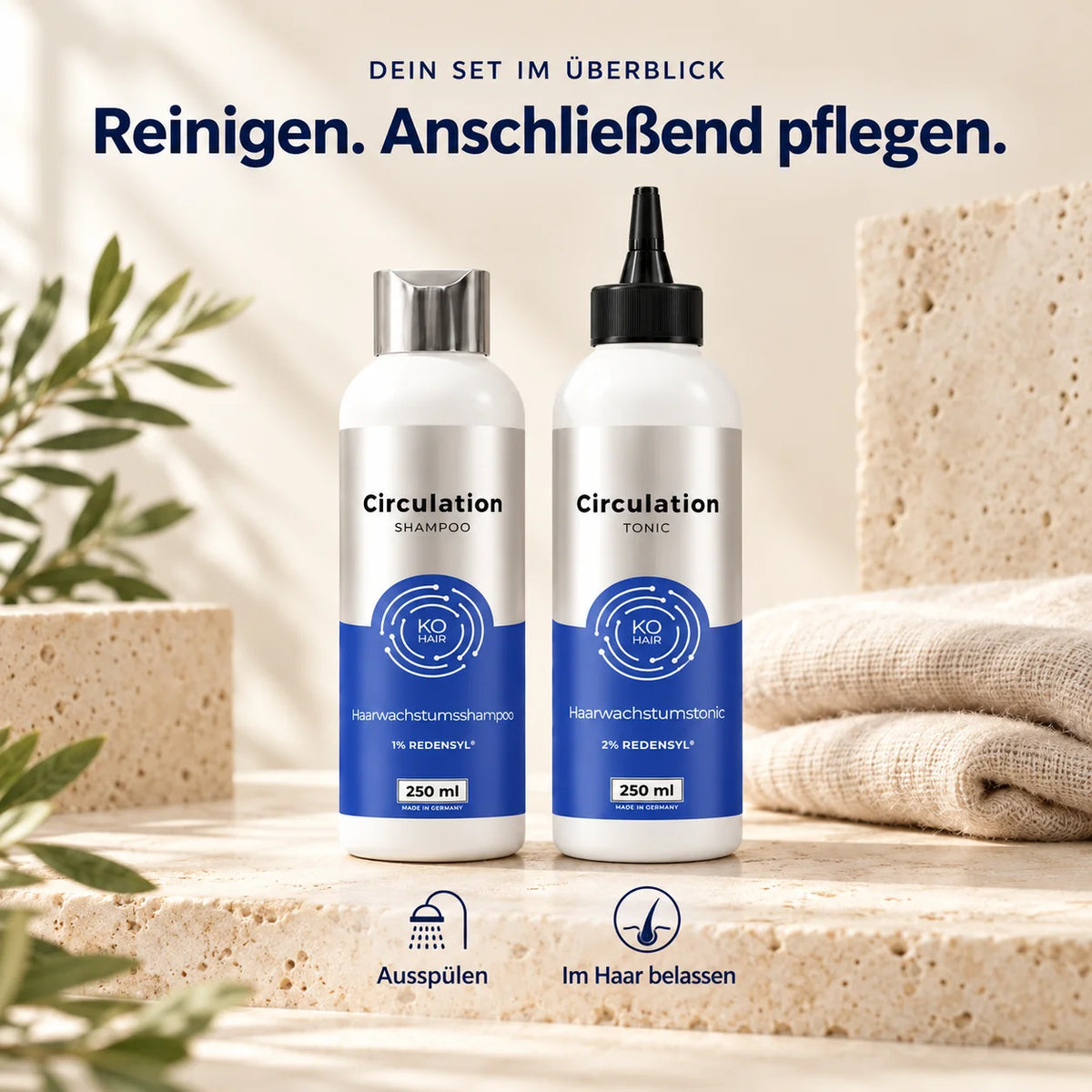 KÖ-HAIR Redensyl® Duo – Shampoo & Tonic gegen genetisch bedingten Haarausfall – Setübersicht