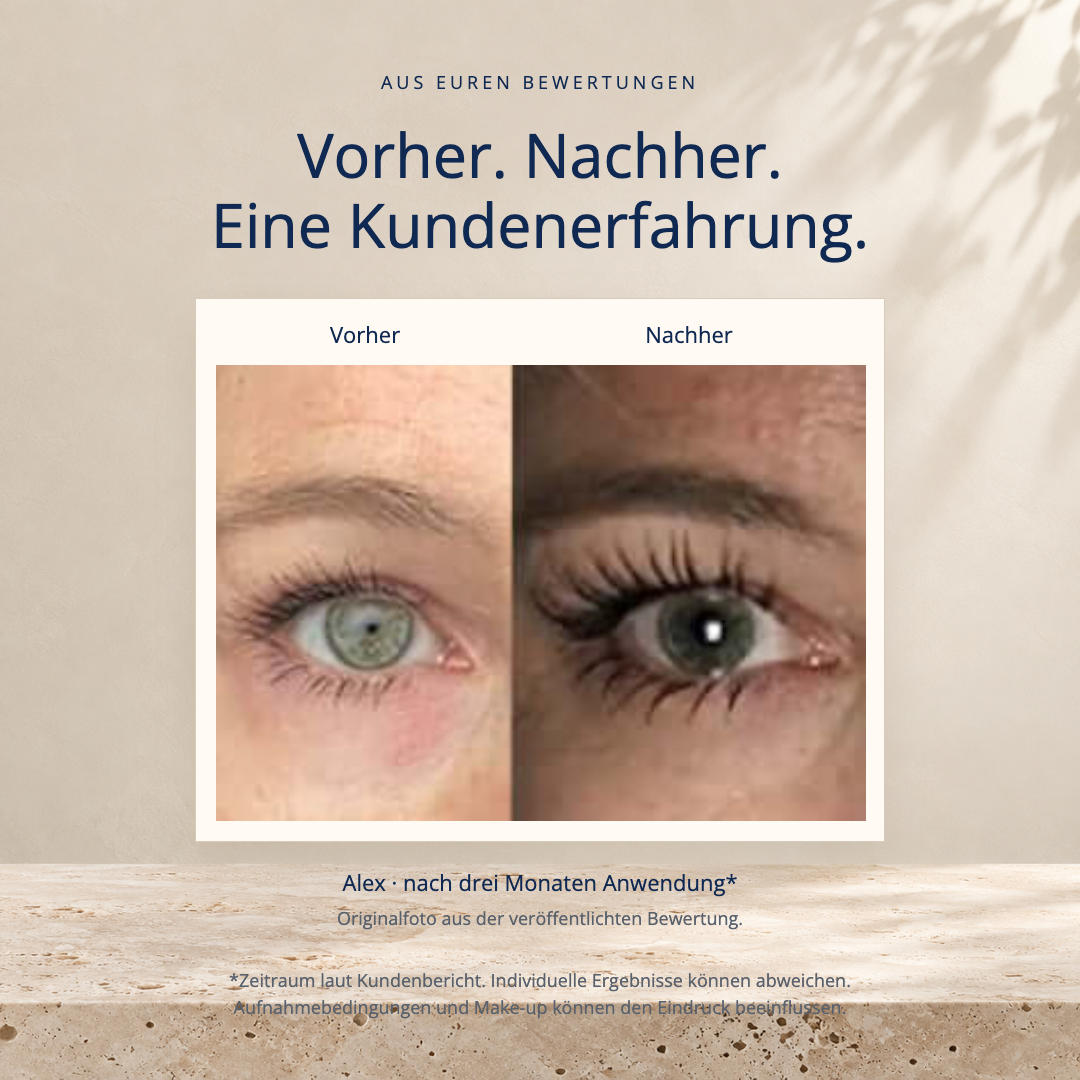 Wimpern- und Augenbrauenserum – vorher nachher
