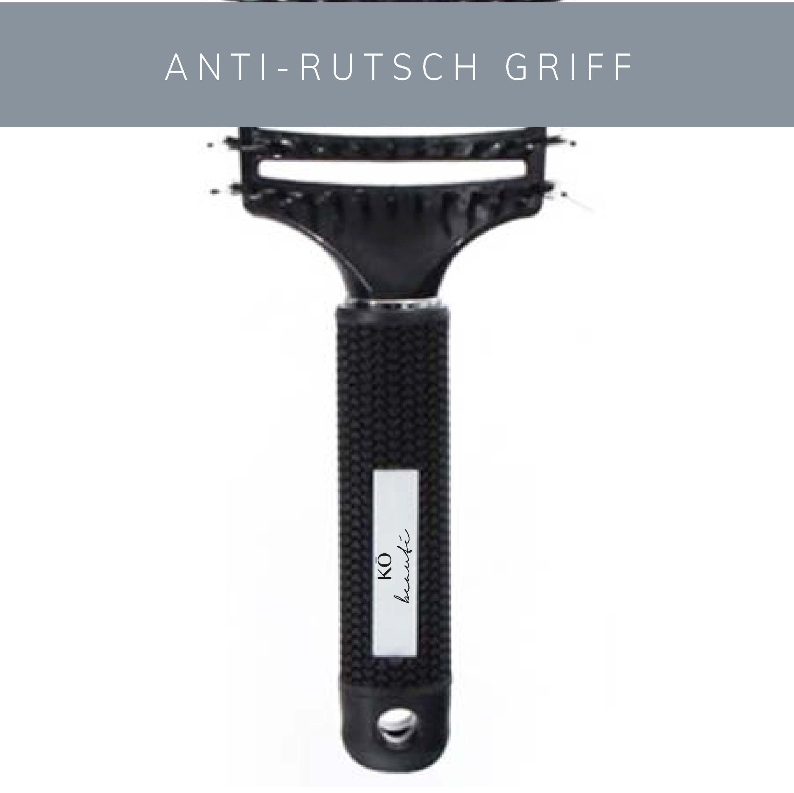 KO-Hair detangler brush with anti-slip grip for effective hair care and styling.